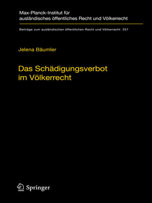 cover image of Das Schädigungsverbot im Völkerrecht